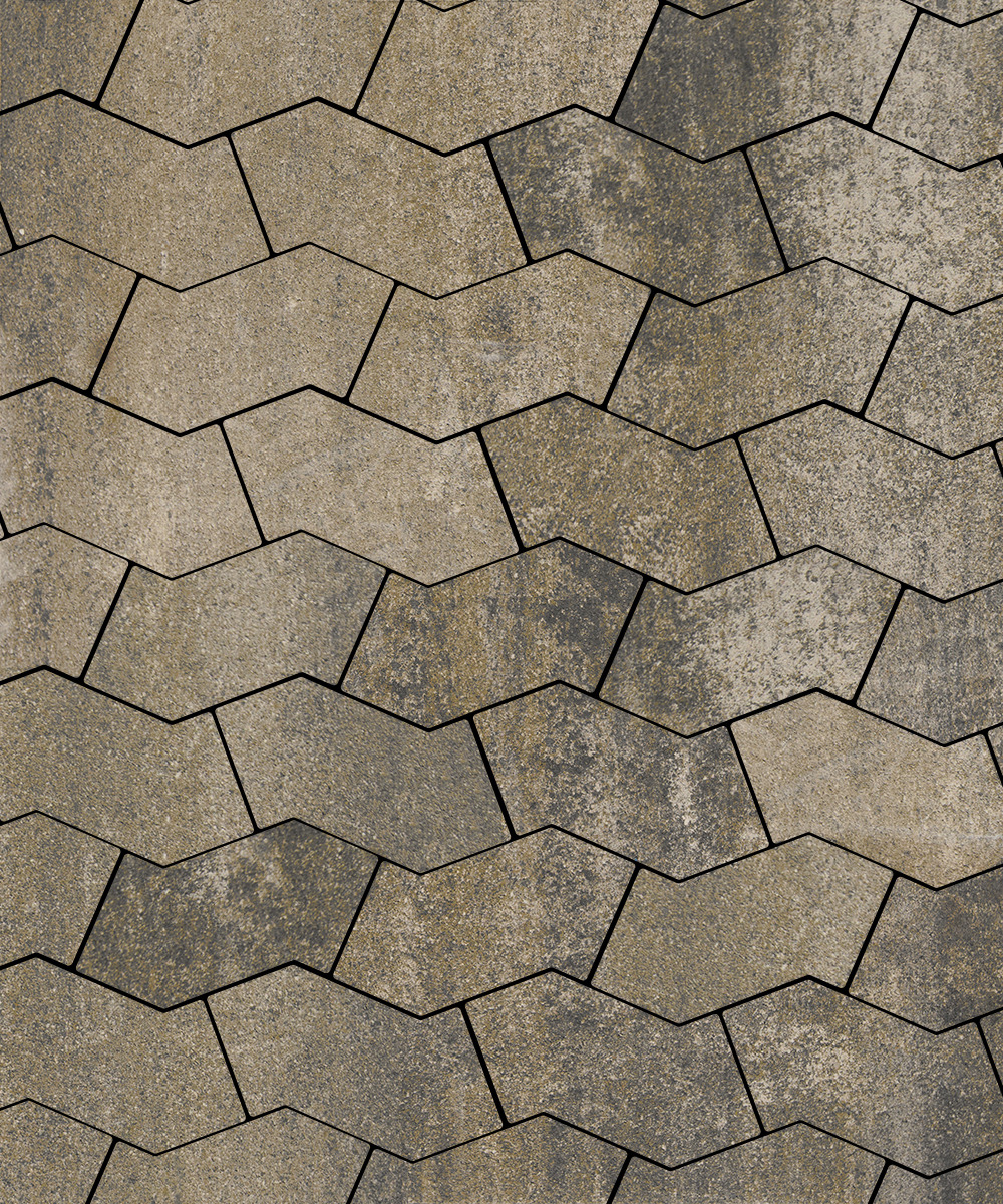 Тротуарная плитка S-форма Искусственный камень Базальт  100  172x94