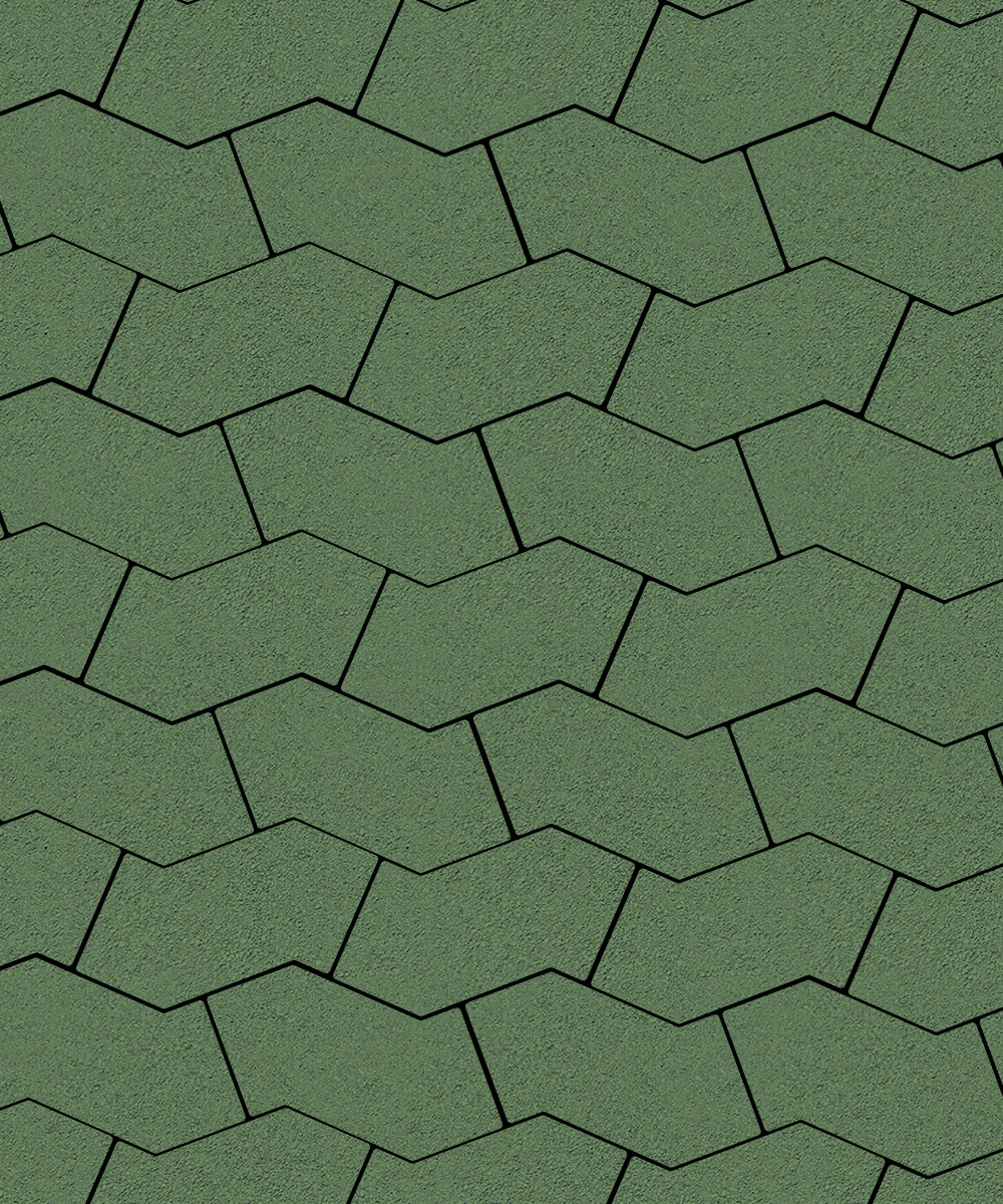 Тротуарная плитка S-форма Стандарт Зеленый  100  172x94