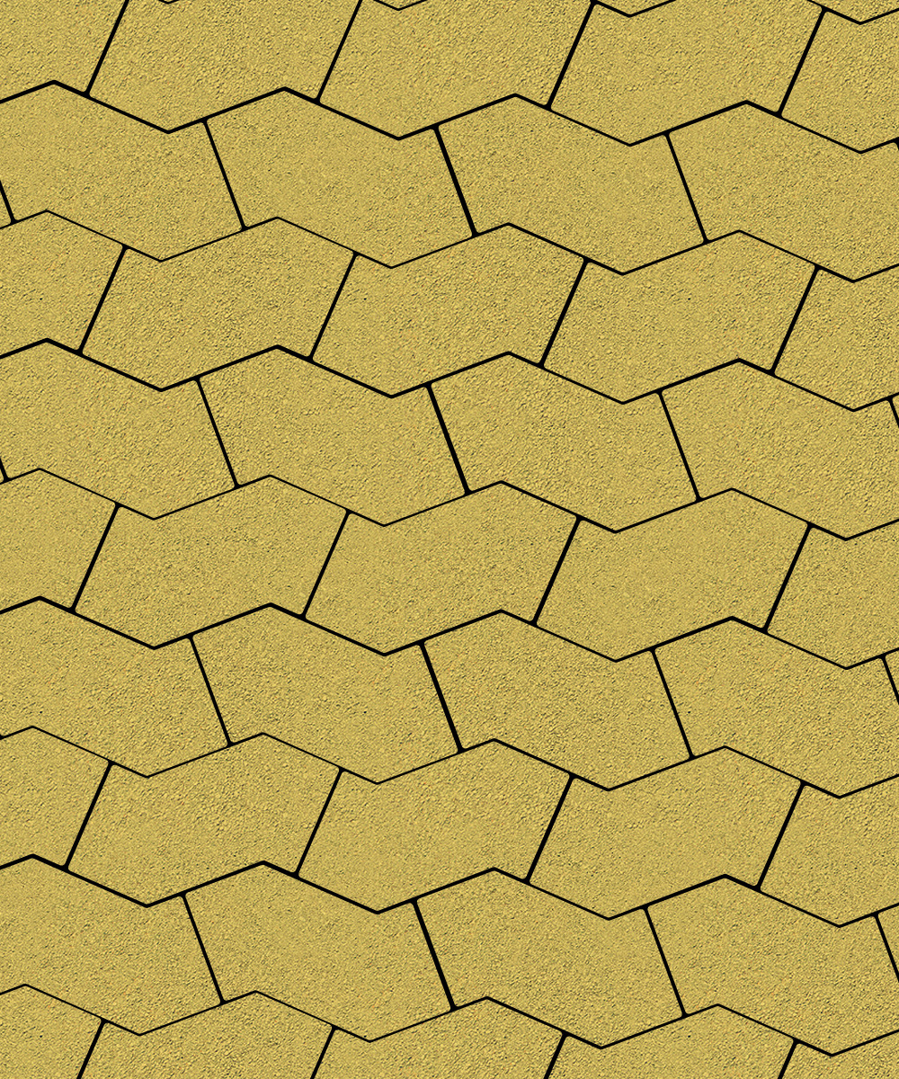 Тротуарная плитка S-форма Стандарт Желтый  100  172x94