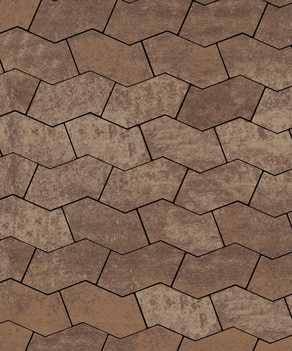 Тротуарная плитка S-форма Листопад гладкий Хаски  100  172x94