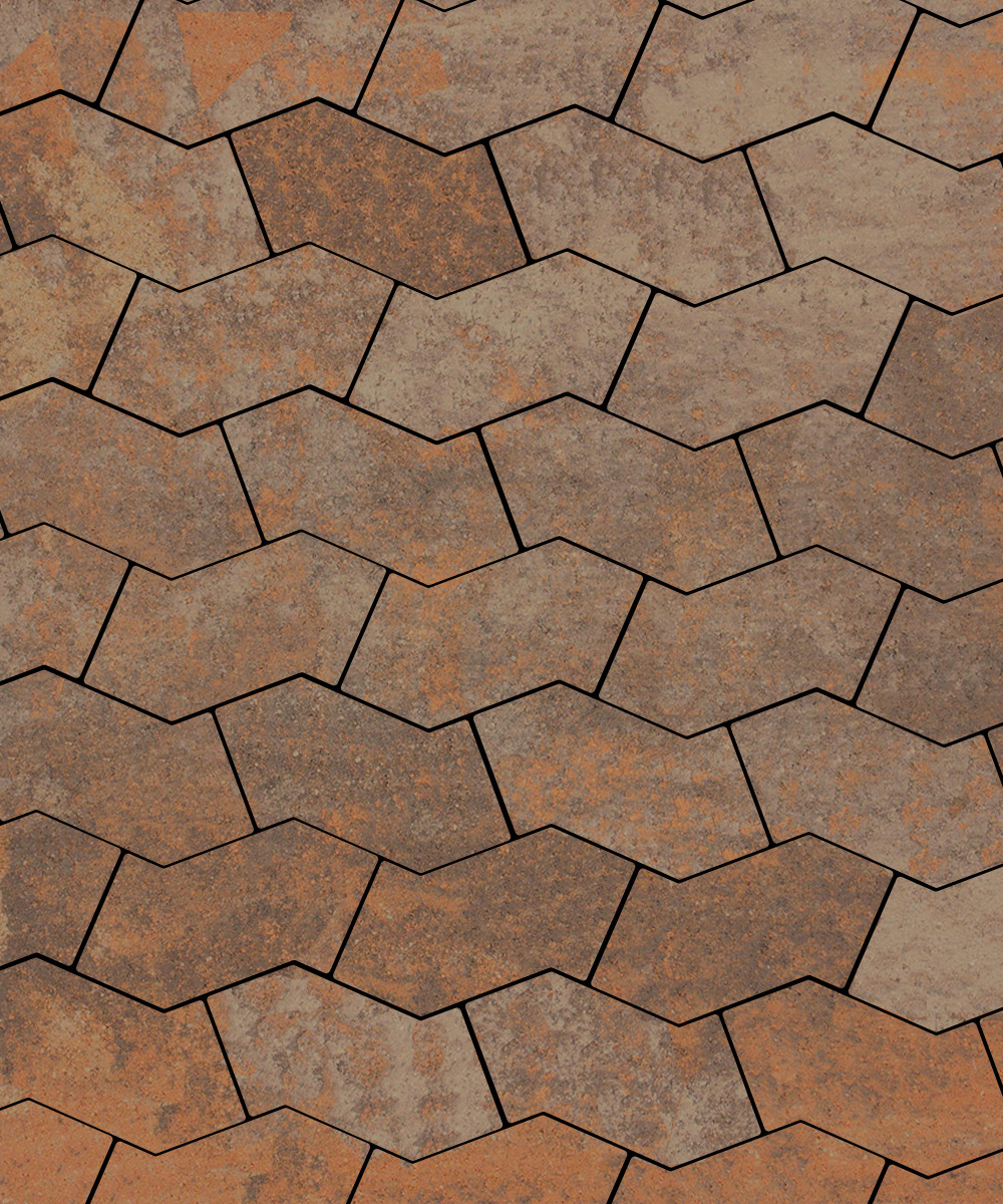 Тротуарная плитка S-форма Листопад гладкий Клен  100  172x94