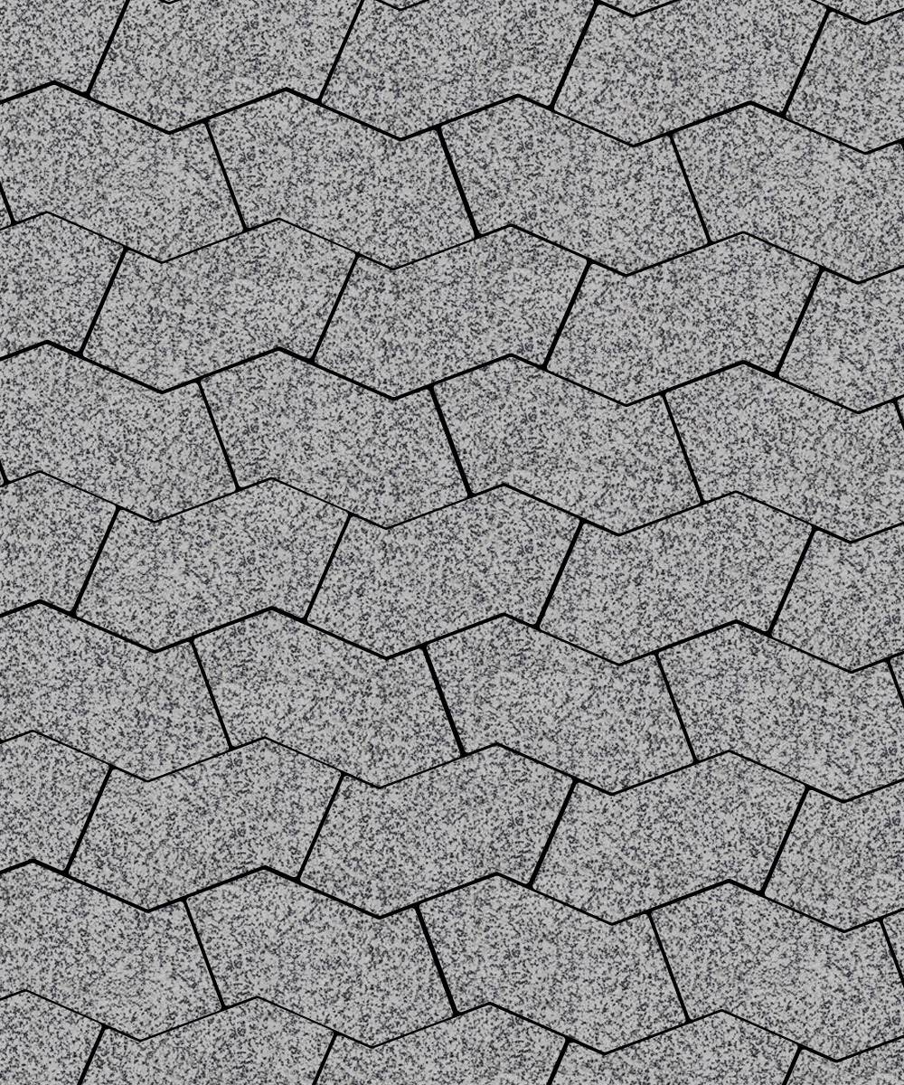 Тротуарная плитка S-форма Стоунмикс Серый с черным  100  172x94