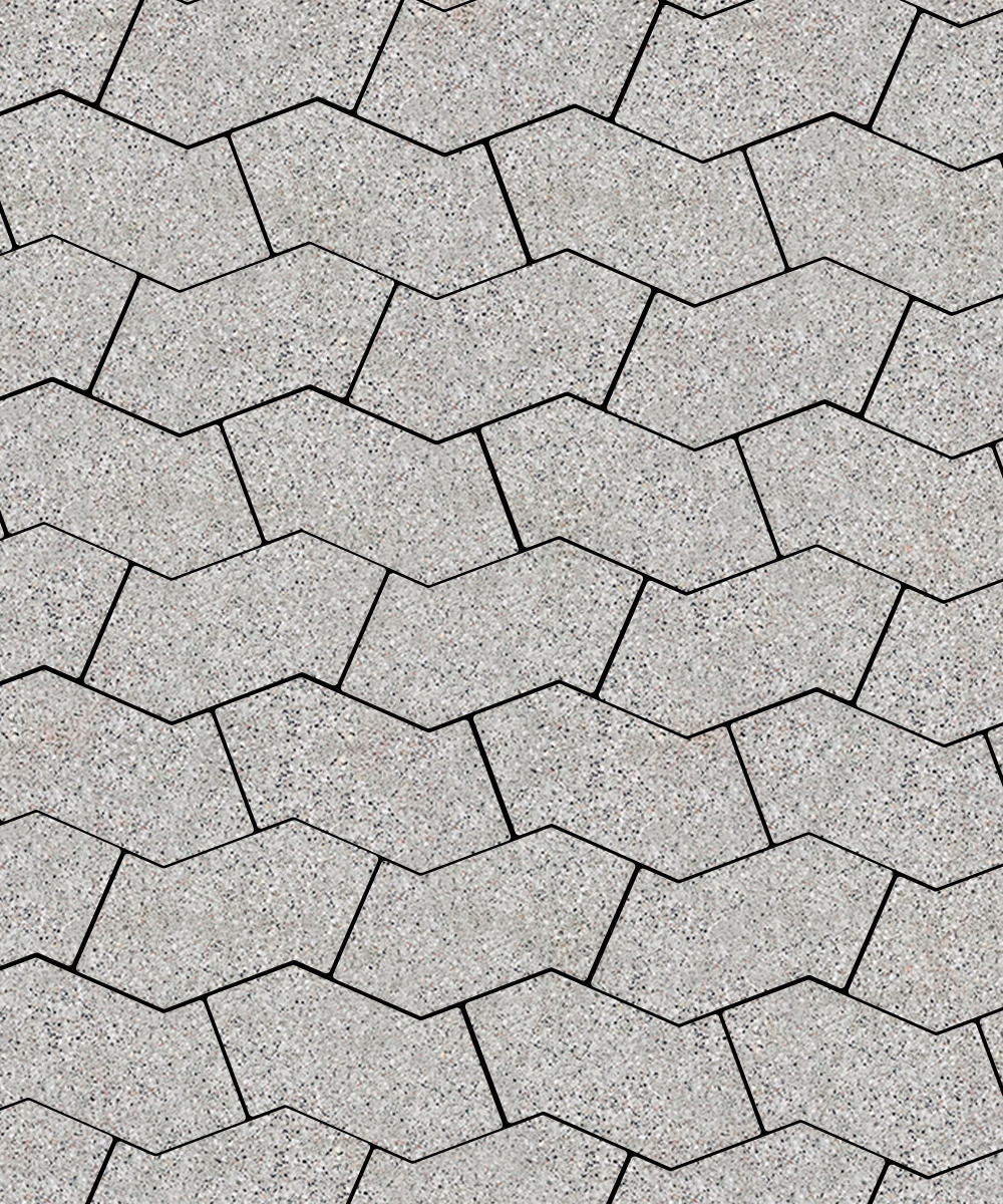 Тротуарная плитка S-форма Стоунмикс Светло-серый  100  172x94
