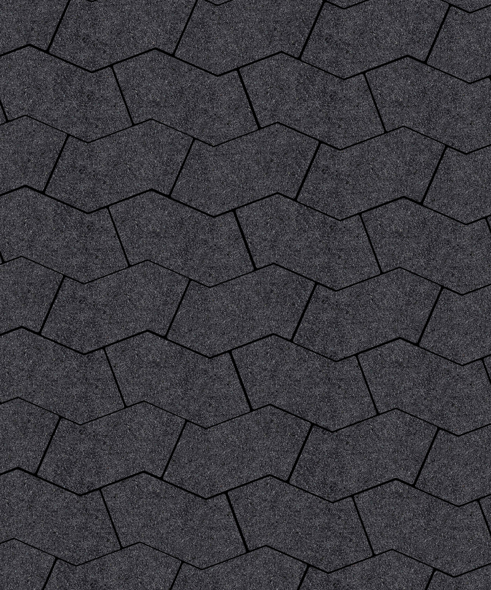 Тротуарная плитка S-форма Стоунмикс Черный  100  172x94
