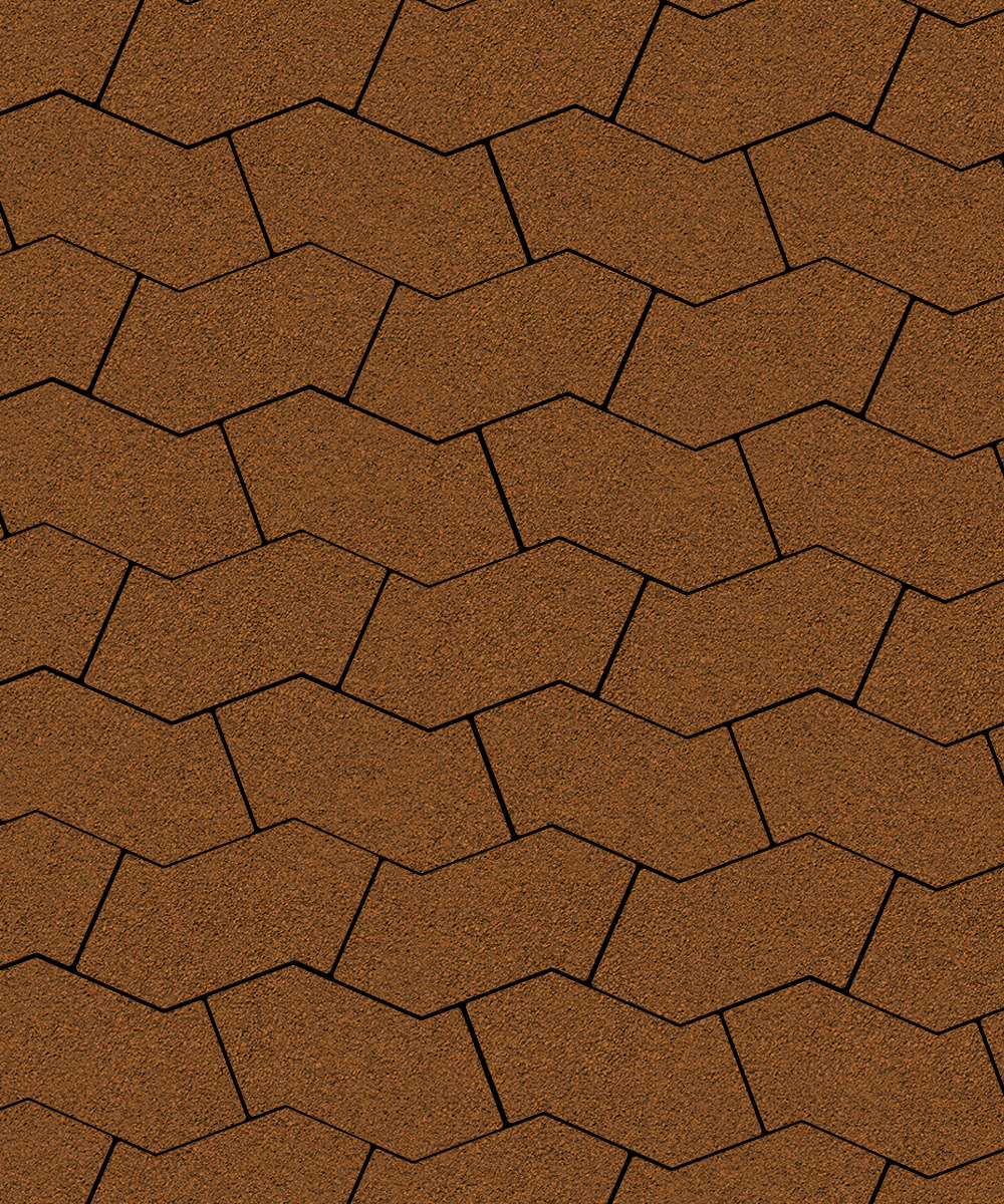 Тротуарная плитка S-форма Гранит Оранжевый  100  172x94