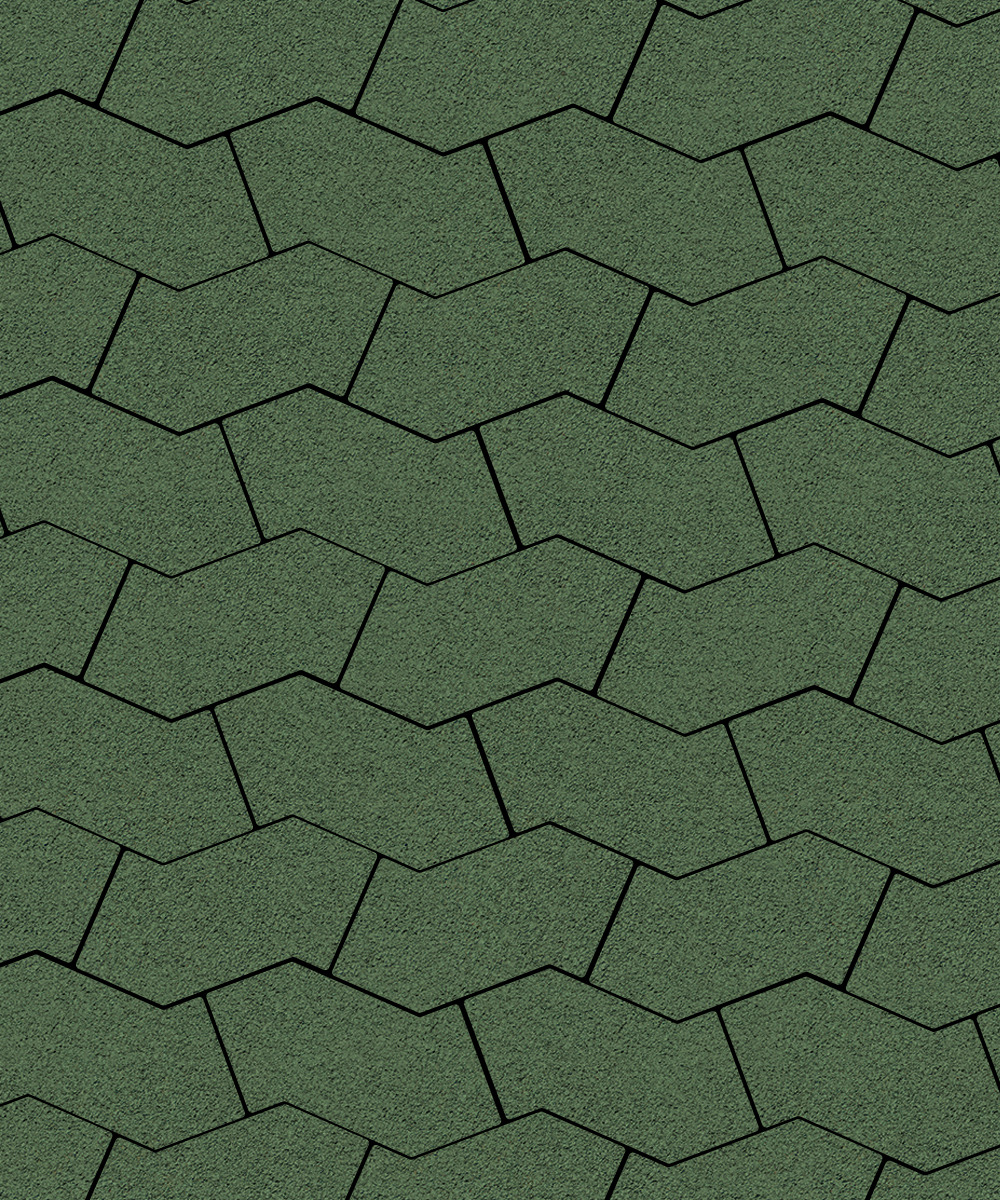 Тротуарная плитка S-форма Гранит Зеленый  100  172x94
