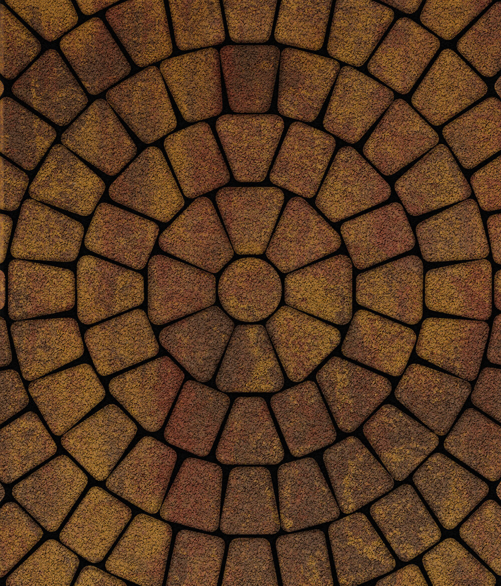 Тротуарная плитка Классико круговая круговая из 3 плит Листопад гранит Осень 60