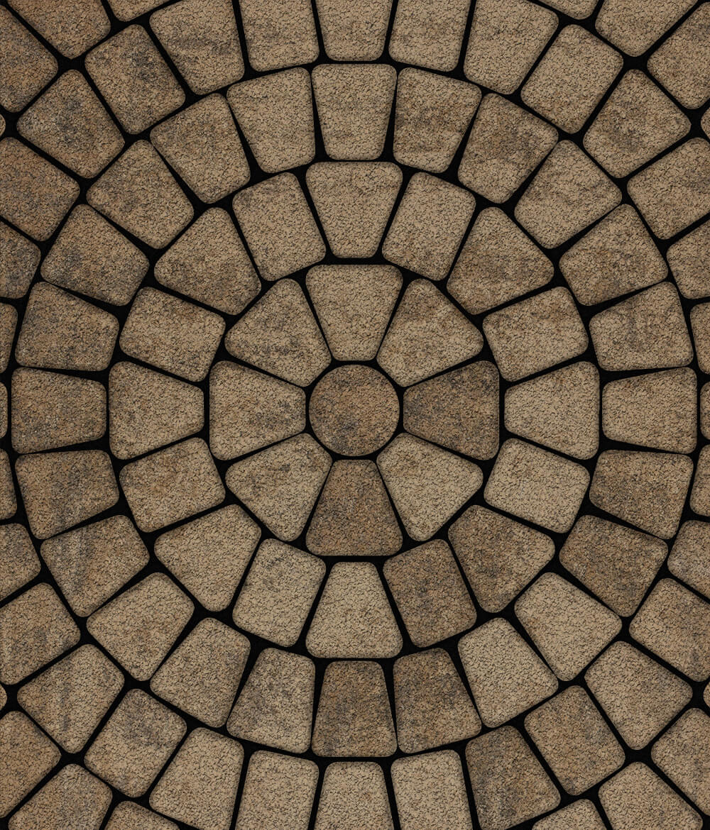 Тротуарная плитка Классико круговая круговая из 3 плит Листопад гладкий Старый замок 60