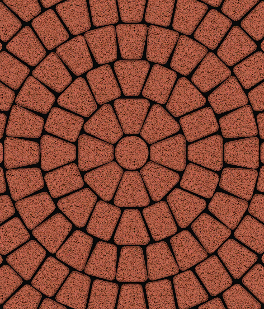 Тротуарная плитка Классико круговая круговая из 3 плит Гранит Красный 60