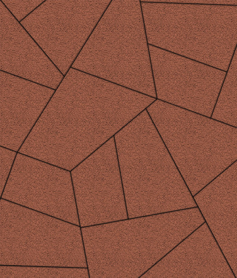 Тротуарная плитка Оригами Гранит Красный 80