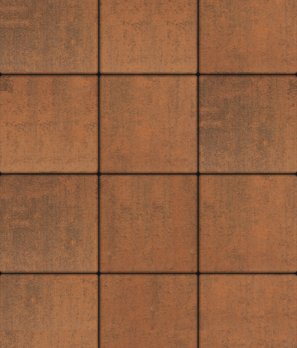 Тротуарная плитка Квадрум 400 ✕ 400 Листопад гладкий Сиена 60