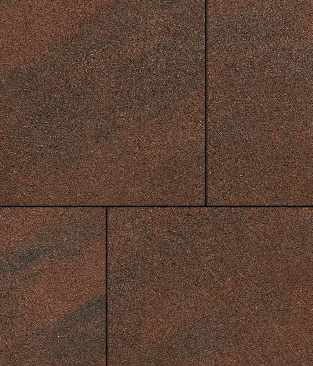 Тротуарная плитка Квадрум 600 ✕ 600 Листопад гладкий Клинкер 80
