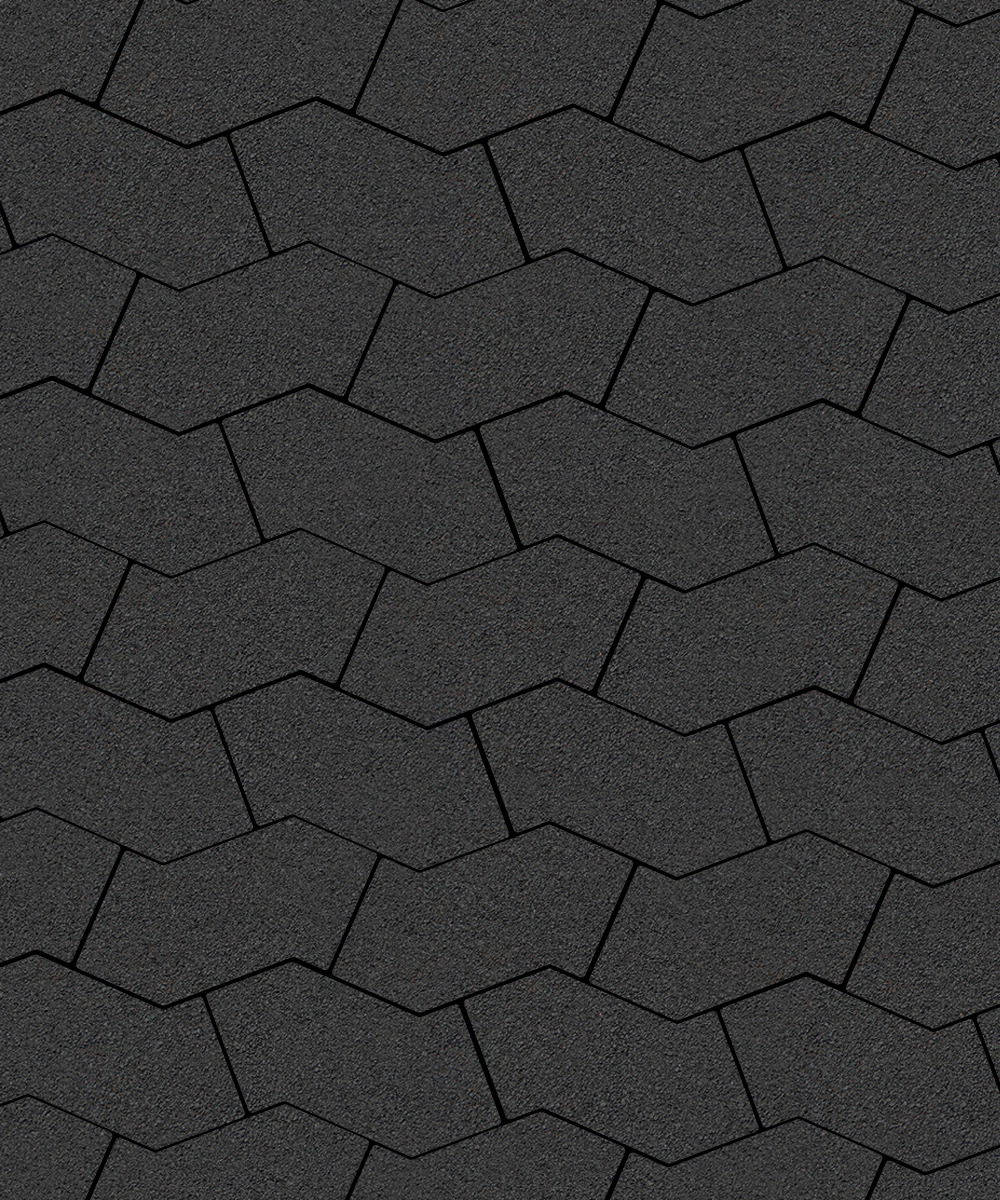 Тротуарная плитка S-форма Гранит Черный  100  172x94